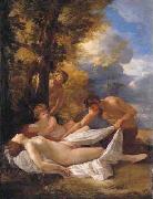 Nicolas Poussin Nymph and satyrs France oil painting artist